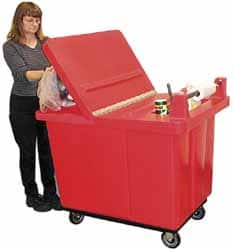 Bayhead Products - 48" Long x 34-1/2" Wide x 11" High, Gray Polyethylene Janitorial Style Lid - Use with Bayhead Poly-Truck UT-18 - Exact Tooling