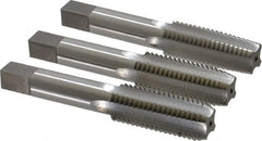 Interstate - 11/16-11 UNS, 4 Flute, Bottoming, Plug & Taper, Bright Finish, High Speed Steel Tap Set - Right Hand Cut, 4-1/32" OAL, 1-13/16" Thread Length - Exact Tooling