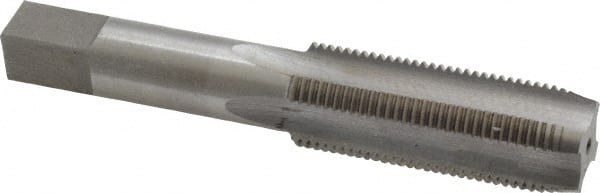 Interstate - 3/4-16 UNF 3B 4 Flute Bright Finish High Speed Steel Straight Flute Standard Hand Tap - Plug, Right Hand Thread, 4-1/4" OAL, 2" Thread Length, H3 Limit, Oversize - Exact Tooling