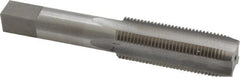 Interstate - 3/4-16 UNF 3B 4 Flute Bright Finish High Speed Steel Straight Flute Standard Hand Tap - Plug, Right Hand Thread, 4-1/4" OAL, 2" Thread Length, H3 Limit, Oversize - Exact Tooling