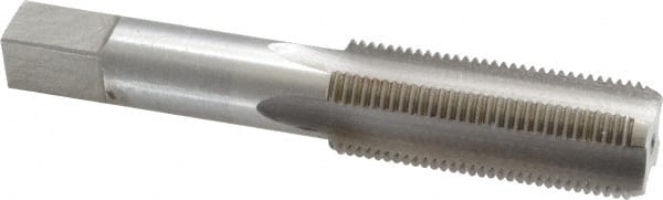 Interstate - 3/4-16 UNF 3B 4 Flute Bright Finish High Speed Steel Straight Flute Standard Hand Tap - Bottoming, Right Hand Thread, 4-1/4" OAL, 2" Thread Length, H3 Limit, Oversize - Exact Tooling