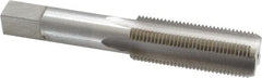 Interstate - 3/4-16 UNF 3B 4 Flute Bright Finish High Speed Steel Straight Flute Standard Hand Tap - Bottoming, Right Hand Thread, 4-1/4" OAL, 2" Thread Length, H3 Limit, Oversize - Exact Tooling