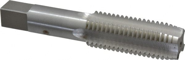 Interstate - 1-8 UNC 2B 4 Flute Bright Finish High Speed Steel Straight Flute Standard Hand Tap - Plug, Right Hand Thread, 5-1/8" OAL, 2-1/2" Thread Length, H6 Limit, Oversize - Exact Tooling