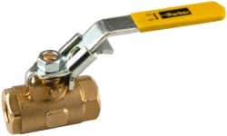 Parker - 1/4" Pipe, Brass Standard Ball Valve - FNPT Ends, Tee Handle, 150 WSP - Exact Tooling