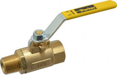 Parker - 1/2" Pipe, Brass Standard Ball Valve - 2 Piece, Inline - One Way Flow, MNPT x FNPT Ends, Lever Handle, 600 WOG, 150 WSP - Exact Tooling