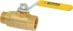 Parker - 3/4" Pipe, Brass Standard Ball Valve - 2 Piece, Inline - One Way Flow, MNPT x FNPT Ends, Lever Handle, 600 WOG, 150 WSP - Exact Tooling
