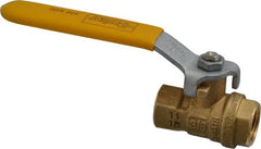 Parker - 3/8" Pipe, Brass Standard Ball Valve - 2 Piece, Inline - One Way Flow, FNPT x FNPT Ends, Lever Handle, 600 WOG, 150 WSP - Exact Tooling