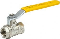 Parker - 3/4" Pipe, Brass Standard Ball Valve - 2 Piece, Inline - One Way Flow, FBSPP x FBSPP Ends, Lever Handle, 435 WOG - Exact Tooling