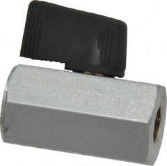 Midwest Control - 1/8" Pipe, Brass Miniature Ball Valve - Inline - One Way Flow, FNPT x FNPT Ends, Wedge Handle, 450 WOG - Exact Tooling