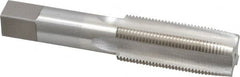 Interstate - 1-14 UNS 3B 4 Flute Bright Finish High Speed Steel Straight Flute Standard Hand Tap - Taper, Right Hand Thread, 5-1/8" OAL, 2-1/2" Thread Length, H4 Limit, Oversize - Exact Tooling