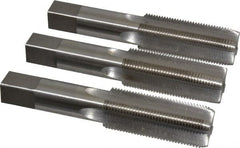 Interstate - 1-14 UNS, 4 Flute, Bottoming, Plug & Taper, Bright Finish, High Speed Steel Tap Set - Right Hand Cut, 5-1/8" OAL, 2-1/2" Thread Length - Exact Tooling