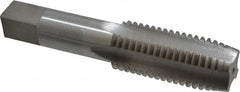 Interstate - 1-1/8 - 7 UNC 3B 4 Flute Bright Finish High Speed Steel Straight Flute Standard Hand Tap - Plug, Right Hand Thread, 5-7/16" OAL, 2-9/16" Thread Length, H4 Limit, Oversize - Exact Tooling