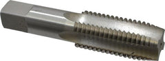 Interstate - 1-3/8 - 6 UNC 3B 4 Flute Bright Finish High Speed Steel Straight Flute Standard Hand Tap - Plug, Right Hand Thread, 6-1/16" OAL, 3" Thread Length, H4 Limit, Oversize - Exact Tooling