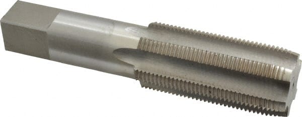 Interstate - 1-3/8 - 12 UNF 3B 6 Flute Bright Finish High Speed Steel Straight Flute Standard Hand Tap - Plug, Right Hand Thread, 6-1/16" OAL, 3" Thread Length, H4 Limit, Oversize - Exact Tooling
