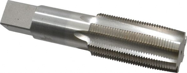 Interstate - 1-1/2 - 12 UNF 3B 6 Flute Bright Finish High Speed Steel Straight Flute Standard Hand Tap - Taper, Right Hand Thread, 6-3/8" OAL, 3" Thread Length, H4 Limit, Oversize - Exact Tooling