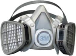 3M - Size L, Thermoplastic Elastomer, Half Mask Facepiece Respirator Assembly - Protection from Organic Vapor, 4 Point Suspension - Exact Tooling