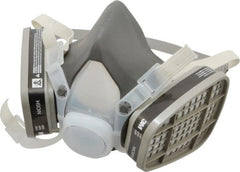3M - Size L, Thermoplastic Elastomer, Half Mask Facepiece Respirator Assembly - Protection from Organic Vapor, 4 Point Suspension - Exact Tooling