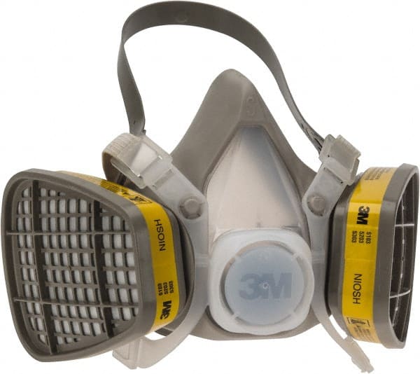 3M - Size S, Thermoplastic Elastomer, Half Mask Facepiece Respirator Assembly - Protection from Organic Vapor, 4 Point Suspension - Exact Tooling