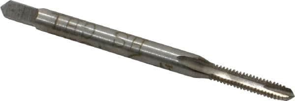 Interstate - #3-48 UNC, 2 Flute, Bright Finish, High Speed Steel Spiral Point Tap - Plug Chamfer, Right Hand Thread, 1-13/16" OAL, 1/2" Thread Length, 3B Class of Fit - Exact Tooling