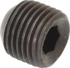 Value Collection - 9/16-18 UNF, 1/2" OAL, Cup Point Set Screw - Grade ASTM F912 Alloy Steel, 1/4" Key - Exact Tooling