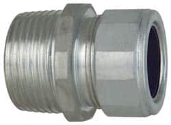 Cooper Crouse-Hinds - 3/4 to 0.85" Cable Capacity, Liquidtight, Straight Strain Relief Cord Grip - 1 NPT Thread, 1-3/4" Long, Steel - Exact Tooling