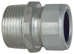 Cooper Crouse-Hinds - 3/4 to 0.85" Cable Capacity, Liquidtight, Straight Strain Relief Cord Grip - 1 NPT Thread, 1-3/4" Long, Steel - Exact Tooling