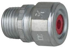 Cooper Crouse-Hinds - 0.15 to 1/4" Cable Capacity, Liquidtight, Straight Strain Relief Cord Grip - 1/2 NPT Thread, 1-5/16" Long, Steel - Exact Tooling