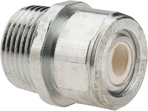Cooper Crouse-Hinds - 1/4 to 0.35" Cable Capacity, Liquidtight, Straight Strain Relief Cord Grip - 3/4 NPT Thread, 1-5/16" Long, Steel - Exact Tooling