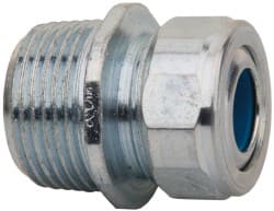 Cooper Crouse-Hinds - 0.35 to 0.45" Cable Capacity, Liquidtight, Straight Strain Relief Cord Grip - 3/4 NPT Thread, 1-5/16" Long, Steel - Exact Tooling