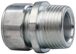 Cooper Crouse-Hinds - 0.55 to 0.65" Cable Capacity, Liquidtight, Straight Strain Relief Cord Grip - 3/4 NPT Thread, 1-5/16" Long, Steel - Exact Tooling