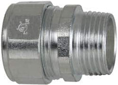Cooper Crouse-Hinds - 0.65 to 3/4" Cable Capacity, Liquidtight, Straight Strain Relief Cord Grip - 3/4 NPT Thread, 1-9/16" Long, Steel - Exact Tooling