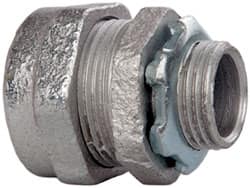 Cooper Crouse-Hinds - 1/2" Trade, Malleable Iron Compression Straight Rigid/Intermediate (IMC) Conduit Connector - Noninsulated - Exact Tooling