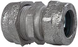 Cooper Crouse-Hinds - 1/2" Trade, Malleable Iron Compression Rigid/Intermediate (IMC) Conduit Coupling - Noninsulated - Exact Tooling