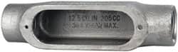 Cooper Crouse-Hinds - Form 5, C Body, 1" Trade, Rigid Malleable Iron Conduit Body - Oval, 7.05" OAL, 12-1/2 cc Capacity, Gray - Exact Tooling