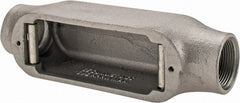 Cooper Crouse-Hinds - Form 5, C Body, 1-1/4" Trade, Rigid Malleable Iron Conduit Body - Oval, 9" OAL, 35 cc Capacity, Gray - Exact Tooling