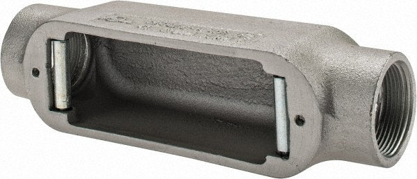 Cooper Crouse-Hinds - Form 5, C Body, 1-1/2" Trade, Rigid Malleable Iron Conduit Body - Oval, 9" OAL, 35.3 cc Capacity, Gray - Exact Tooling