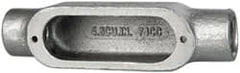 Cooper Crouse-Hinds - Form 5, C Body, 1/2" Trade, Rigid Malleable Iron Conduit Body - Oval, 5.38" OAL, 4-1/2 cc Capacity, Gray - Exact Tooling