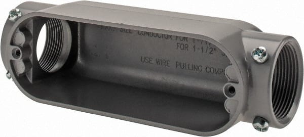 Cooper Crouse-Hinds - 1 Gang, (2) 1-1/2" Knockouts, Aluminum Rectangle Outlet Body - 8.45" Overall Height x 2.49" Overall Width x 2.73" Overall Depth - Exact Tooling