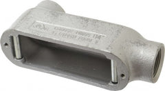 Cooper Crouse-Hinds - Form 5, LB Body, 1-1/4" Trade, Rigid Malleable Iron Conduit Body - Oval, 8.12" OAL, 32 cc Capacity, Gray - Exact Tooling