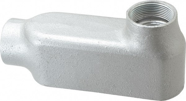Cooper Crouse-Hinds - Form 5, LB Body, 1-1/2" Trade, Rigid Malleable Iron Conduit Body - Oval, 8.12" OAL, 35.3 cc Capacity, Gray - Exact Tooling