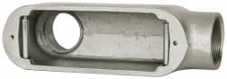 Cooper Crouse-Hinds - Form 5, LB Body, 2" Trade, Rigid Malleable Iron Conduit Body - Oval, 10-1/2" OAL, 73 cc Capacity, Gray - Exact Tooling