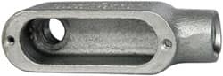Cooper Crouse-Hinds - Form 5, LB Body, 1/2" Trade, Rigid Malleable Iron Conduit Body - Oval, 4.68" OAL, 4-1/2 cc Capacity, Gray - Exact Tooling