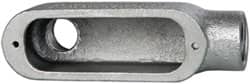 Cooper Crouse-Hinds - Form 5, LB Body, 3/4" Trade, Rigid Malleable Iron Conduit Body - Oval, 5.37" OAL, 7-1/2 cc Capacity, Gray - Exact Tooling