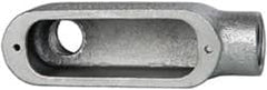 Cooper Crouse-Hinds - Form 5, LB Body, 3/4" Trade, Rigid Malleable Iron Conduit Body - Oval, 5.37" OAL, 7-1/2 cc Capacity, Gray - Exact Tooling