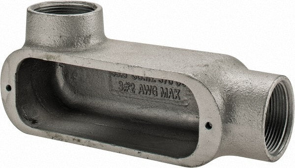 Cooper Crouse-Hinds - Form 5, LL Body, 1-1/2" Trade, Rigid Malleable Iron Conduit Body - Oval, 8.12" OAL, 33 cc Capacity, Gray - Exact Tooling