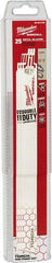 Milwaukee Tool - 12" Long x 1" Thick, Steel Reciprocating Saw Blade - Straight Profile, 18 TPI, Toothed Edge - Exact Tooling
