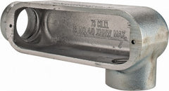 Cooper Crouse-Hinds - Form 5, LL Body, 2" Trade, Rigid Malleable Iron Conduit Body - Oval, 10-1/2" OAL, 68 cc Capacity, Gray - Exact Tooling