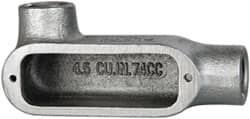 Cooper Crouse-Hinds - Form 5, LL Body, 1/2" Trade, Rigid Malleable Iron Conduit Body - Oval, 4.68" OAL, 4-1/2 cc Capacity, Gray - Exact Tooling