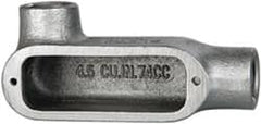 Cooper Crouse-Hinds - Form 5, LL Body, 1/2" Trade, Rigid Malleable Iron Conduit Body - Oval, 4.68" OAL, 4-1/2 cc Capacity, Gray - Exact Tooling