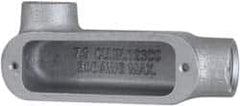 Cooper Crouse-Hinds - Form 5, LL Body, 1-1/4" Trade, Rigid Malleable Iron Conduit Body - Oval, 8.12" OAL, 32 cc Capacity, Gray - Exact Tooling